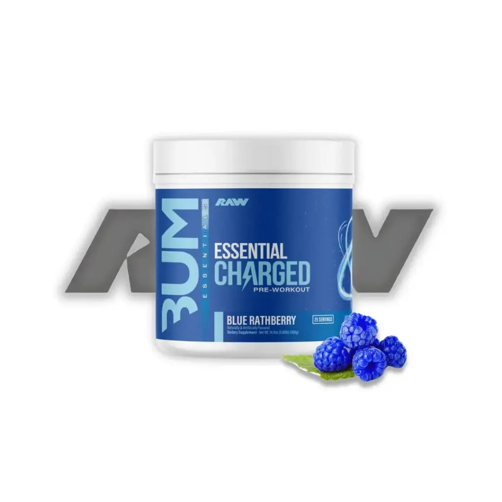 RAW Bum Essential Charged Pre-Workout (BLUE RASPBERRY)