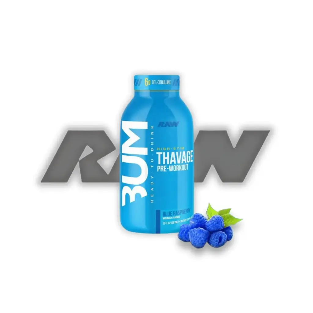 RAW Bum Thavage RTD Pre-Workout (BLUE RASPBERRY)