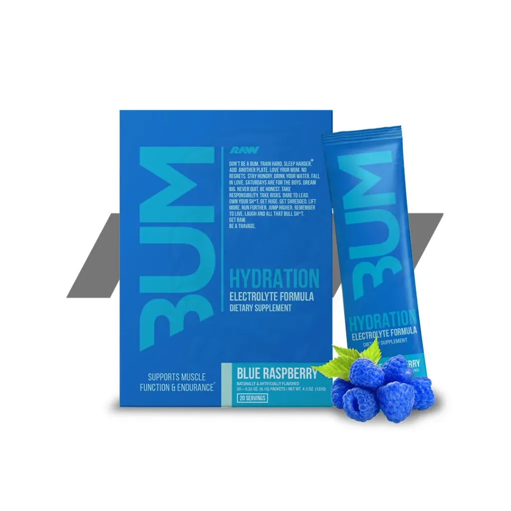 RAW Bum Hydration - 20 Sticks (BLUE RASPBERRY)